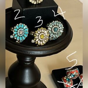 5: ONLY the coral coloured banding with blue stones.